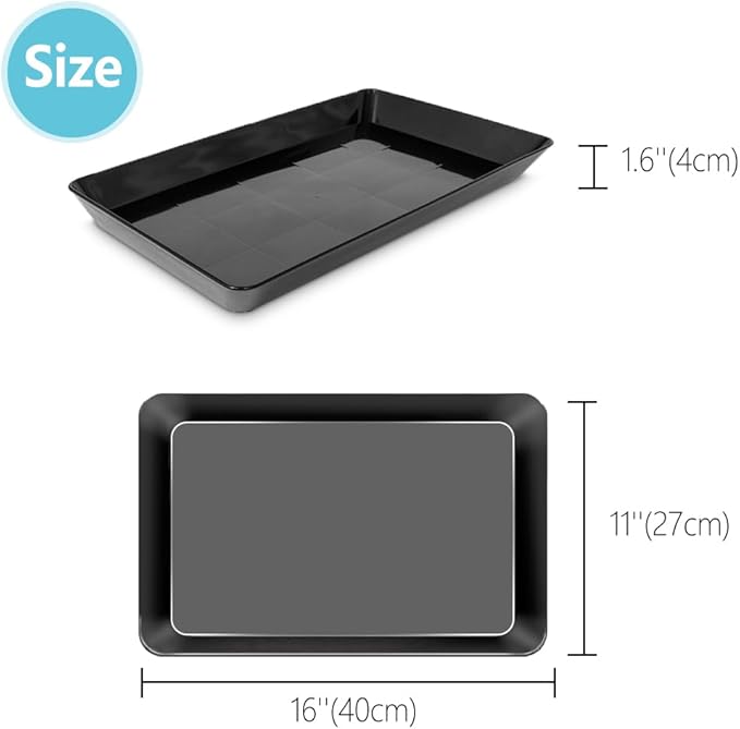 Serving Tray Platter, 3 Pcs Food Tray for Veggie Fruit Snack Dessert Cookie Cheese, Food Trays for Party Supplies Display, Plastic Platters for Serving Food, Large Trays, BPA Free