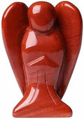 YATOJUZI 2" Red Jasper Angel Decor Crystals Polished Natural Stone Sculpture Statue Home Room Office Desk Decoration Guardian Hand Carved Cute Figurines Energy Reiki Gifts for Women Men