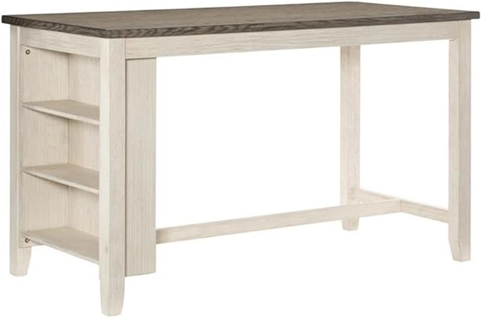 Lexicon Timbre 5-Piece 3-Shelf Wood Counter Height Dining Table Set for 4 in Antique White