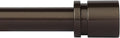 Curtain Rods for Windows 16 to 48 or 60 Inches Max Adjustable Length 1 Inch Diameter Window Curtain Rod with Aluminium End Cap, Antique Bronze