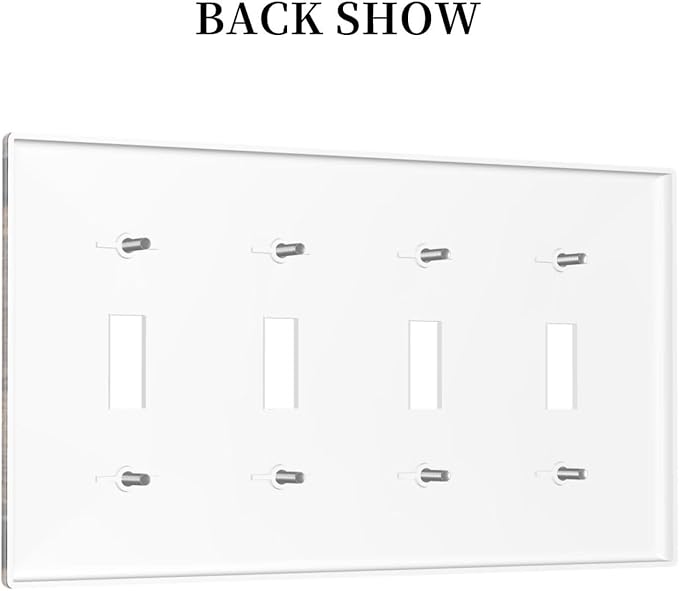 Light Switch Cover Rustic Barn Door Vintage Country Wood Board 4 Gang Switch Plate Quad Toggle Wall Plates Decorative Switchplate Electrical Outlet Cover for Farmhouse Cabin Decor