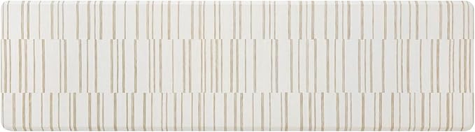 House of Noa Nama Standing Mat – Anti-Fatigue Cushioned Kitchen Mats for Floor | Ergonomic Bounce-Back Foam Kitchen Mats | Anti-Fatigue Mats for Kitchen & Standing | Nara Stripe Natural | 30" x 108"