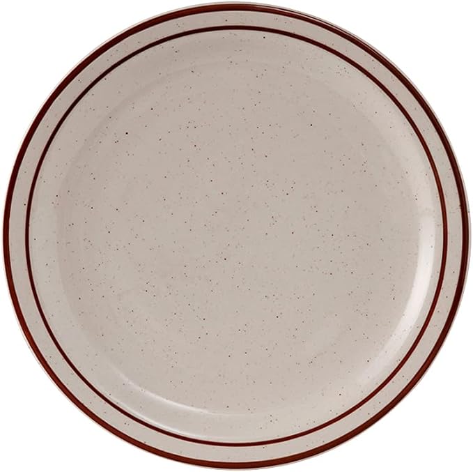 Tuxton China TBS-008 Plate, 9" Diameter, Round, Narrow Rim, Microwave and Dishwasher Safe, Oven Proof, Fully Vitrified, Ceramic, TuxCare, Healthcare, Bahamas, Pack of 24