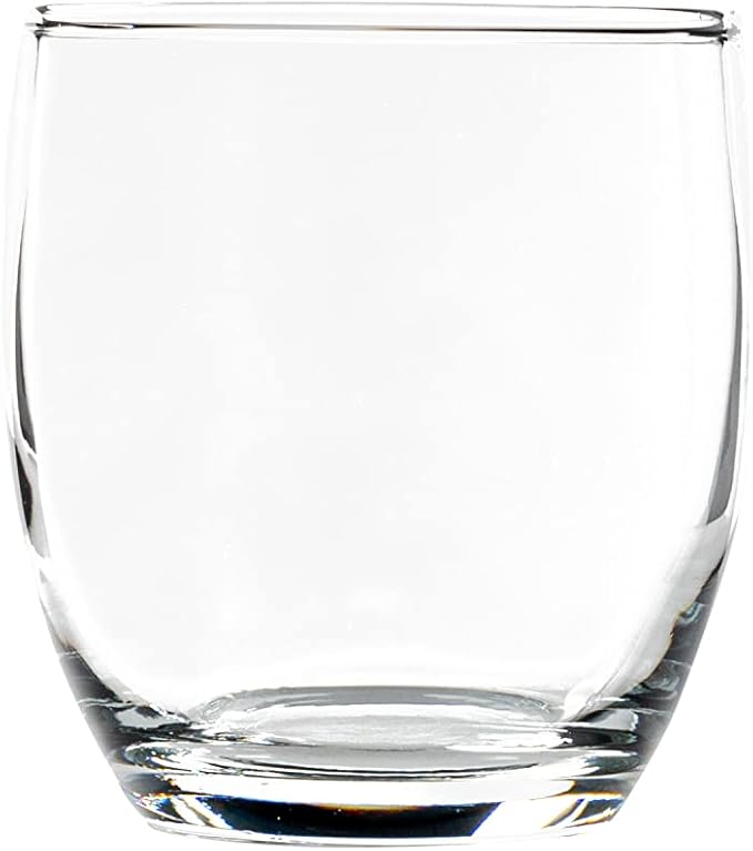 Vikko Mini 7 Ounce Drinking Glasses, 2.9” Diameter x 3.2” Thick and Durable Glass, For Water, Juice, Soda, or Wine, Dishwasher Safe, Set of 6 Small Clear Glass Tumblers