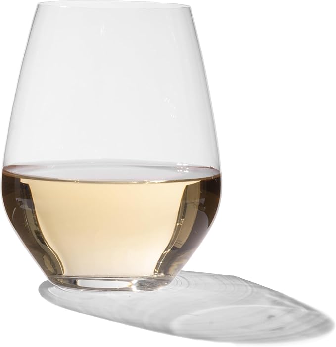 Made In Cookware - Stemless Crystal Wine Glasses - Set of 4 - Crafted in Germany - Lead-Free Crystal Glass