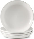 Dinner Plates, 10 Inch Stoneware Plates Set of 4, Ceramic Dinner Dishes for Salad, Pasta, Steak, Pancakes, Scratch Resistant Plate Set, Microwave & Dishwasher Safe, Matte White
