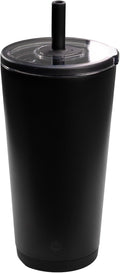 HydroJug Everyday Tumbler 20 oz – Ceramic-Lined Insulated Tumbler with Straw and Soft-Touch Lid, Cup Holder Friendly, Double-Wall Vacuum Insulation, Reusable Travel Cup – Black