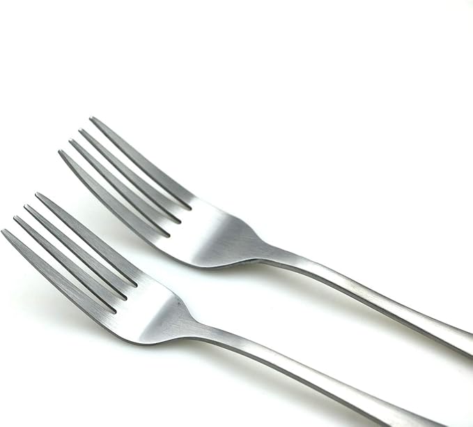 JASHII Modern Royal 5 Pcs Matte Silver 18/10 Stainless Steel Utensils Cutlery Dinnerware Set w/Drinking Straw, Knife Fork and Spoon Flatware Set for Wedding Festival Christmas Party Service for 1