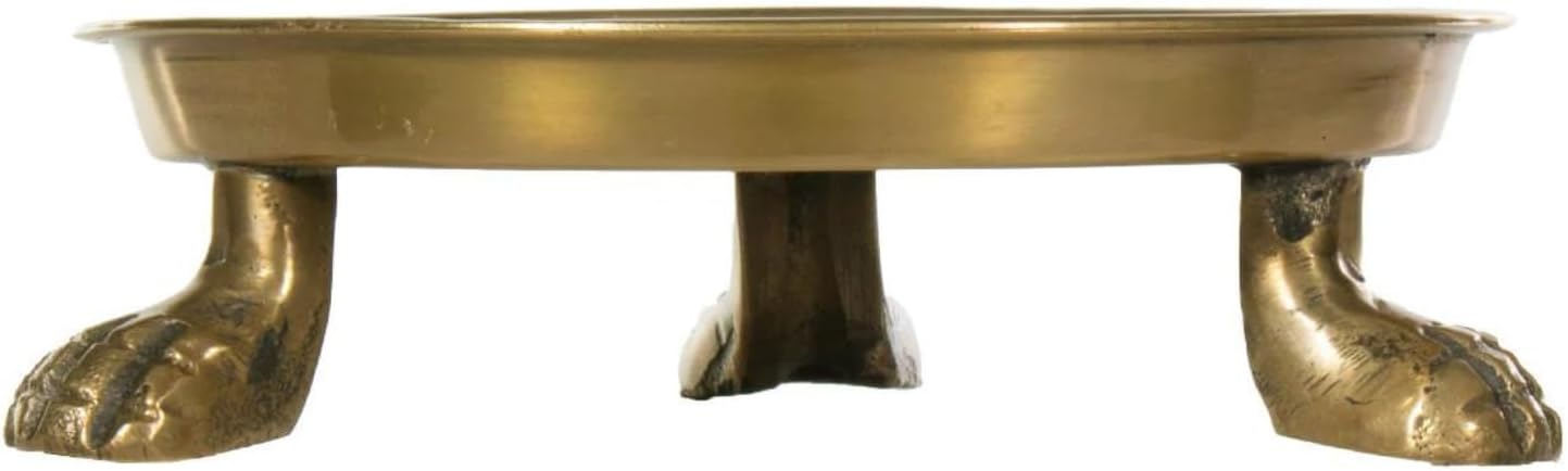Round Clawfoot Dish — by Alice Lane Home Collection — Gold — for Home Decor, Candles, Jewelry, Perfume, Cosmetics, and Coffee Table — Size Large (Small)