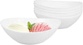 12 OZ Bowl Set of 6, Opal Glass 6 inch Oval Small Ice Cream Bowls for Breakfast Snack Dessert, Side Dishes, Fruit Kitchen, Microwave & Dishwasher Safe, White