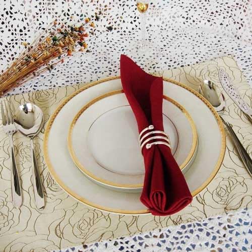Silver Napkin Rings Set of 12,Christmas Napkin Rings Napkin Holders for Thanksgiving Weddings Family Gatherings Table Decorations (Spring Silver)