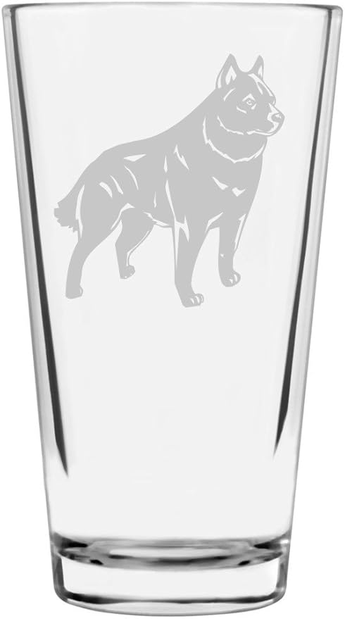 Schipperke Custom Personalized Dog Themed Etched All Purpose 16oz Pint Glass