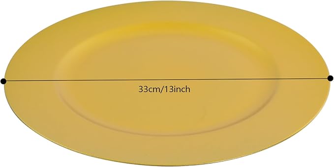 100 Pcs Antique Charger Plates Bulk, 13in Reusable Serving Plates Embossed Rim Plastic Party Dinner Plate Chargers Round Decorative Server Plate for Wedding Party Event Tableware
