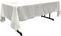 LA Linen Polyester Poplin Washable Rectangular Tablecloth, Stain and Wrinkle Resistant Table Cover 60x120, Fabric Table Cloth for Dinning, Kitchen, Party, Holiday 60 by 120-Inch, White