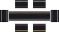 PIGCHCY Luxurious Placemats and Table Runner Set, Stylish Durable Placemats Set of 6 for Home Wedding Hotel Decoration (Black)