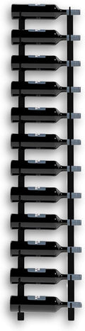 12-Bottle Black Metal Wall Mounted Wine Rack – Modern Industrial Wine Bottle Storage Organizer for Home Bar, Kitchen, Dining Area & Wine Cellar