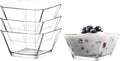 LAV Glass Snack Bowls Set of 4 – 10 oz Small Clear Bowl for Desserts, Soup, Dip, Fruit, Ice Cream, Appetizers – Stackable, Dishwasher Safe, Kitchen, Restaurant Serving, Hexagon, Diamond Shaped