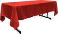 LA Linen Polyester Poplin Washable Rectangular Tablecloth, Stain and Wrinkle Resistant Table Cover 60x108, Fabric Table Cloth for Dinning, Kitchen, Party, Holiday 60 by 108-Inch, Red