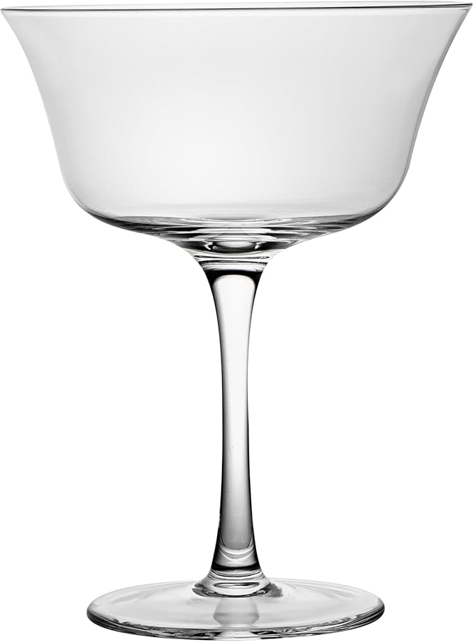 Restaurantware-Vetri 13 Ounce Flared Coupe Glasses, 6 Dishwashable Martini Glasses - No Lead, Long Stemmed, Clear Glass Cocktail Drinkware, For Hosting Parties, Serve Margarita Or Cosmopolitan