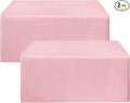 HolidayIdeas Fitted Pink Tablecloths for 6 Foot Tables - 72 x 30 Inch - 2 Pack Rectangle Polyester Fabric Table Cover for Folding Table, Valentines Parties, Birthday, Trade Show