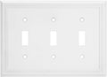 Henne Bery Sunken Pearls Heavy Duty Decorative Wall Plate Switch Plate Outlet Cover (Triple Toggle, White)