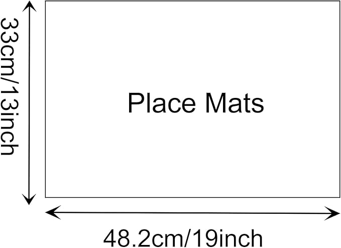Place Mats Set of 8 – Rectangle Rectangular Waterproof Fabric Polyester Cloth Washable Wipeable Heat Resistant Placemats for Kitchen Dining Dinner Table Indoor 13 x 19 Inch White