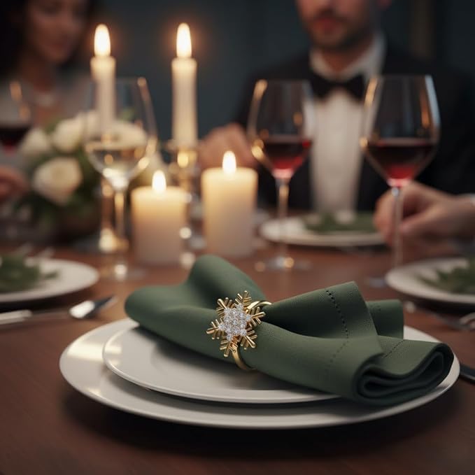 100 Pcs Gold Napkin Rings Bulk Delicate Napkin Holder for Dining Wedding Party Banquet Table Decroration Christmas and Daily Use
