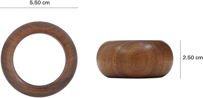 Handmade Wooden Napkin Ring Made by Artisan Beautifully Crafted and Designed in India Set of 12