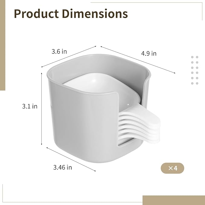 4 Set Dipping Sauce Plate and Holder Set, Plastic Dipping Dish with Storage Box, Mini Dipping Bowls with Handle for Ketchup, Soy, Barbecue, Condiments, Snacks, Fruits, Party