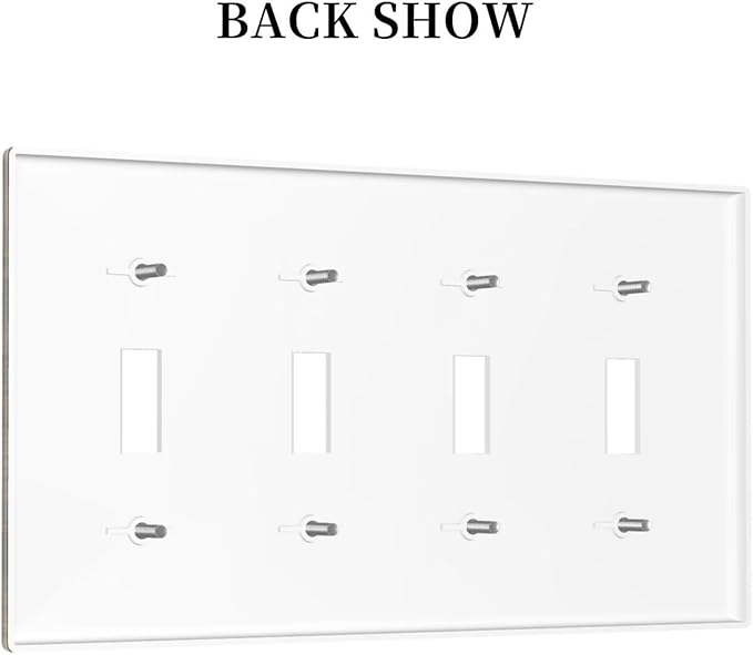 Light Switch Cover Brown Rustic Wood Grain Vintage Wooden Texture 4 Gang Switch Plate Quad Toggle Wall Plates Decorative Switchplate Electrical Outlet Cover for Cabin Bedroom Decor