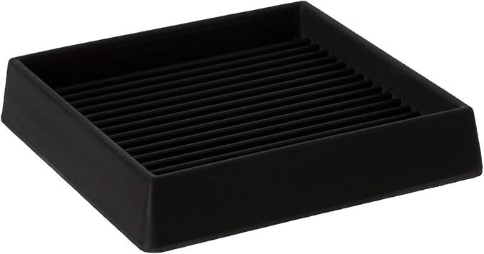 5X5 Rubber Caster Cups, Non Slip Furniture Pads, Anti-Slip Gripper, Anti Skid Furniture Feet, Anti Slide Floor Protector for Bed Couch Stoppers - 8 Pack Black