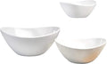 Euro Ceramica Highlands 3 Piece Porcelain Serving Bowls Set, Modern Chevron Texture, White - 40oz, 36oz, and 10oz, Chip Resistant - Nesting - Perfect for salads fruits dips