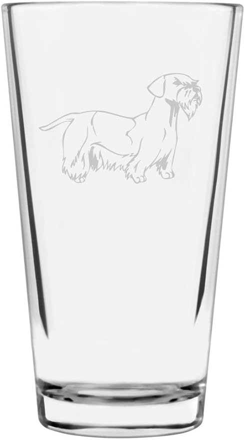 Cesky Terrier Dog Themed Etched All Purpose 16oz Pint Glass
