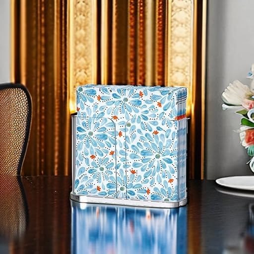 Amazing Abby Acrylic Luncheon Napkin Holder (6.5"x6.5"), Plastic Napkin Dispenser with Non-Slip Pads, Clear Napkin Stand, Great for Kitchen Counter, Dining Table, Bathroom Vanity, and More