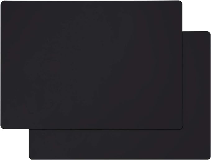 Gartful Silicone Mats for Countertop - Thicker, 28" by 20" Extra Large Multipurpose Mat, Counter Table Protector, Desk Saver Pad, Placemat Nonstick Nonskid Heat-Resistant Pad, Black, 2PCS
