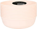 [30 Pack 16 OZ Bowls] Edge Collection Pink Plastic Party Soup Bowls Premium heavyweight Elegant Disposable Tableware Dishes