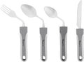 Restaurantware Adaptive Cutlery 1 Set 9.84 x 5.12 x 1.57 Inches Stainless Steel Ergonomic Utensils Non-Slip Wide-Handle Gray Utensils For Arthritis And Limited Mobility