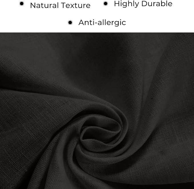 D'Moksha Homes Linen Black Table Runner 144 Inches Long - 100% Pure Linen Extra Long Table Runner 14 x 144 Inch for Spring, Easter - Machine Washable