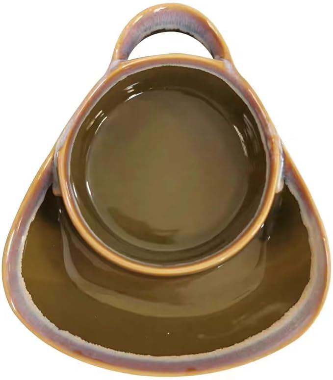 Soup and Side Bowl Plate Ceramic, Chip and Dip Divided Bowls, Anti-Soggy Cereal Bowl Bread Dipping Bowls Plates for Salad Breakfast, and Sandwich Ideal for Home and Restaurant (lime+lue)