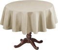 H.VERSAILTEX Linen Textured Table Cloths Round 70 Inch Premium Solid Tablecloth Spill-Proof Waterproof Table Cover for Dining Buffet Feature Extra Soft and Thick Fabric Wrinkle Free, Taupe