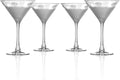 Rolf Glass Sea Shore Martini Cocktail Glass | Stemmed 7.5 oz. Martini Glasses | Lead-Free Glass | Diamond-Wheel Engraved Cocktail Glasses | Designed and engraved in the US (Set of 4)