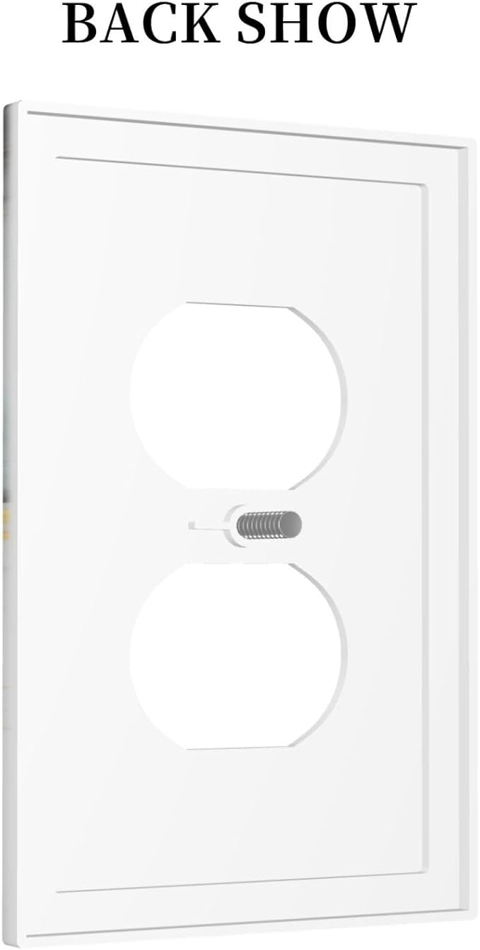 Outlet Covers Gray/Gold Marble Abstract Modern Luxury 1 Gang Duplex Light Switch Cover Plate Decorative Wall Plates Electrical Switchplate Receptacle for Bathroom Bedroom Decor（2 Pack）