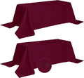Fokitut 2 Pack Waterproof Rectangle Tablecloth, 90x156 Inch,Stain Resistant and Wrinkle Polyester Table Cloth, Fabric Table Cover for Kitchen Dining, Wedding, Party, Holiday Dinner-Burgundy