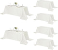 Fokitut 6 Pack Rectangle Tablecloth, 90x156 Inch, Stain Resistant and Wrinkle Polyester Table Cloth, Fabric Table Cover for Kitchen Dining, Wedding, Party, Holiday Dinner-Ivory