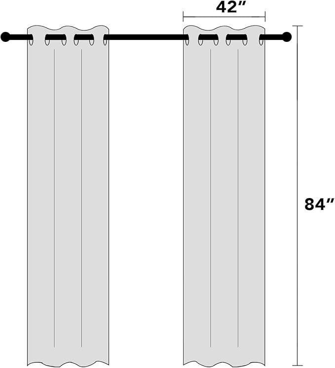PrinceDeco 100% Blackout Curtains for Bedroom Linen Blackout Curtains 84 Inches Long Full Light Blocking Thermal Insulated with White Liner Energy Saving Warm Drapes for Winter, Grey,W 42 X L 84 Inch