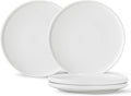 Stoneware Salad Plates Set of 4, 8 Inch Plates for Dessert, Ceramic Plates Sets, Microwave Safe, Dishwasher Safe, Versatile for All Seasons, Matte White