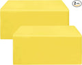 HolidayIdeas 2 Pack Fitted Yellow Tableclothes - 48 x 24 Inch - Rectangle Tablecloths for 4 Foot Tables, Polyester Fabric Table Covers for Parties, Baby Shower, Wedding, Trade Show