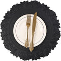 Noctiflorous Round Faux Leather 15 Inch Placemats Set of 6 Waterproof Wipeable Heat Resistant Tablemat for Dining Table Kitchen Non Slip Washable Oilproof Table Place Mat for Indoor Outdoor(Black, 6)
