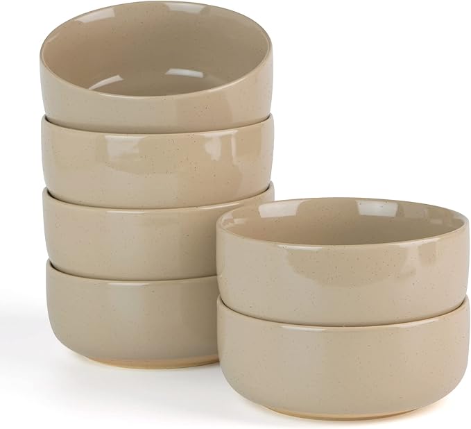famiware Milkyway Cereal Bowl, Soup Bowls for 6, 25 Ounce Bowls Set for Kitchen, Bowl Set for Cereal Soup Rice Pasta Salad Oatmeal, Cinnamon Brown