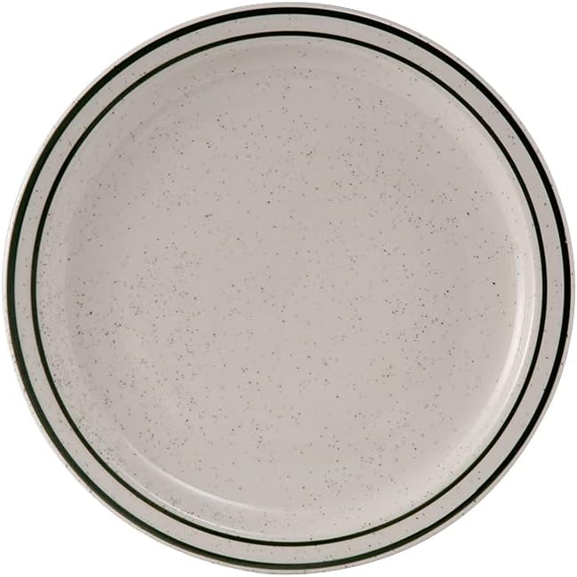 Tuxton China TES-007 Plate, 7-1/4" Diameter, Round, Narrow Rim, Microwave and Dishwasher Safe, Oven Proof, Fully Vitrified, Ceramic, Emerald, Pack of 36